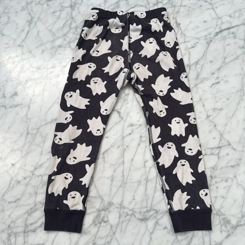 Hanna Andersson Spooky Ghost Print  Black Pajama Bottoms Sz 4T